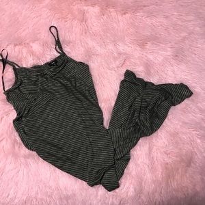 0011 | Dark green & black striped maxi dress